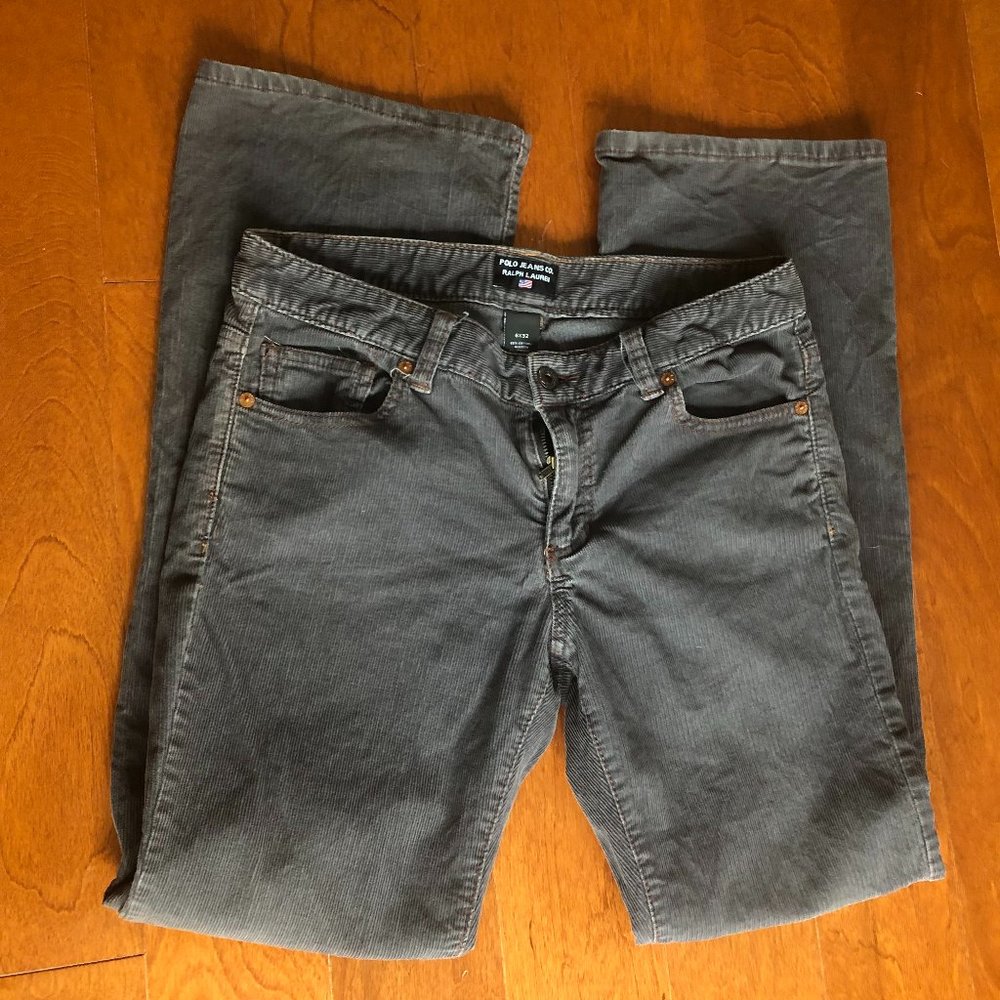Ralph Lauren Grey Corduroy Bootcut Pants Size 6/32